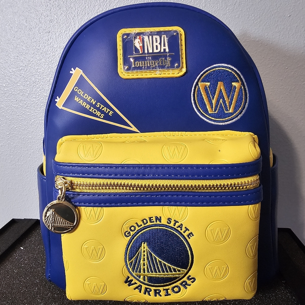 NBA GOLDEN STATE WARRIORS PATCH ICONS MINI BACKPACK LOUNGEFLY